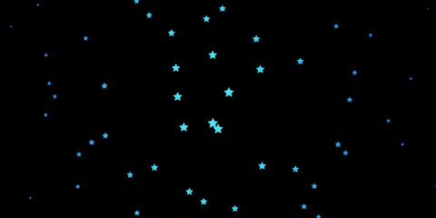 Dark BLUE vector layout with bright stars. Shining colorful illustration with small and big stars. Pattern for new year ad, booklets.