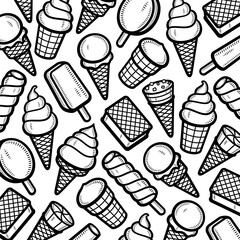 Background ice cream set. Collection icon ice cream. Vector