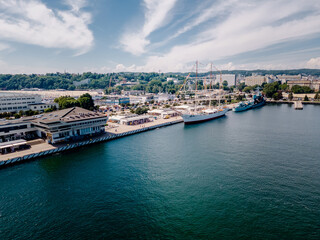 Fototapeta na wymiar Panorama of Gdynia made from the air