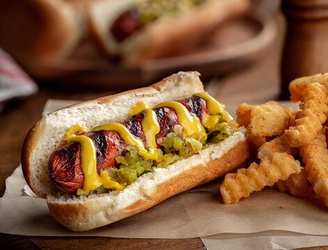 Grilled Hot Dog on a Bun