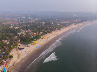 Beauty Arambol beach landscape, Goa state, India.