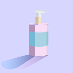 bottle with dispenser but color background