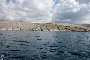 Rocky coastline from seaside
