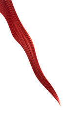 Obraz na płótnie Canvas Red hair on white background, isolated. Thin thread