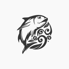 Tribal Fish Tattoo Design – Abstract Ocean Art Vector