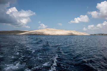 Rocky coastline from seaside