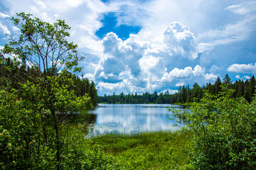 Nice lake in summer in Quebec, Canada
