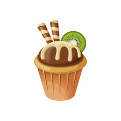 Sweet cupcake on a white background