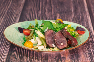 Tasty and juicy salad roast. Good snack