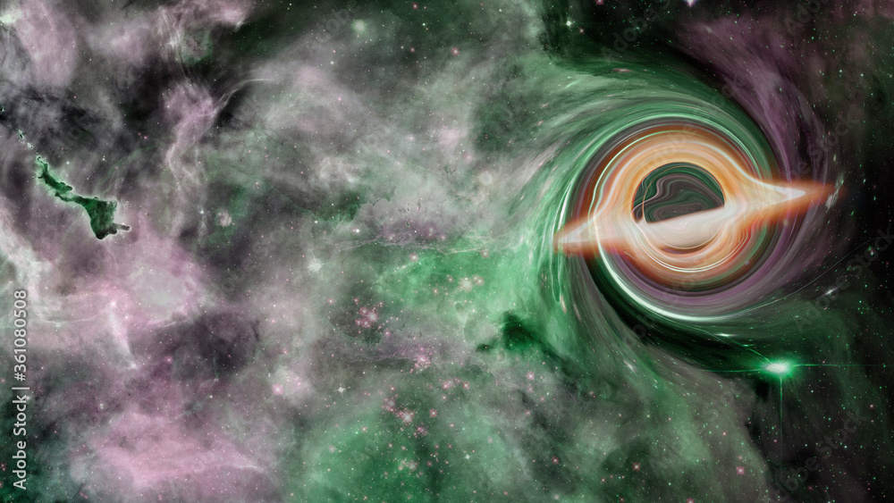 Wall mural simulation of a black hole in the space.elements of this image furnished by nasa