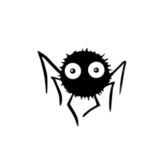 Cute vector spiders. Hand drawn. Isolated on white background. Halloween illustration