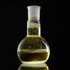 Glass flask with a chemical reagent.