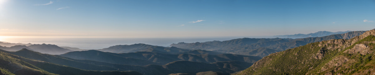 Obraz premium Panoramic view of Ile Rousse and coast of Corsica