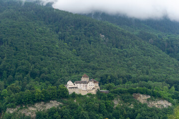 Fototapeta na wymiar A view of the historic Vaduz Castle in the capital of the Principality of Liechtenstein