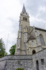 Fototapeta premium the historic church of St. Florin in Vaduz in Liechtenstein