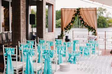 wedding chairs in the park