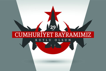 October 29 Republic Day Celebration Banner Design, Happy New Year, Republic of Turkey