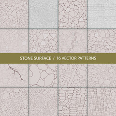 set of seamless stone surface texture