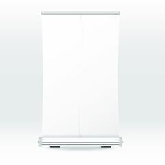 blank rollup banner on white isolate background