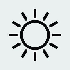 sun icon outline isolated vector illustration