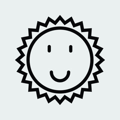 Fototapeta premium sun icon outline isolated vector illustration