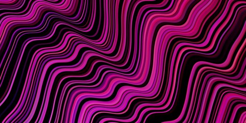 Dark Purple, Pink vector pattern with curved lines.
