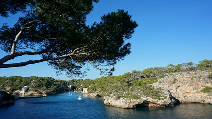 Fototapeta na wymiar the Cala Figuera on the island Mallorca, Spain, in the month of January