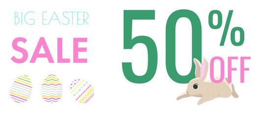 Vector illustration of little bunny for Easter. Cute rabbit set. Happy Easter. Elements isolated on white background. EPS 10