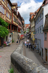 Fototapeta na wymiar view of the historic Steigstrasse Street in the old town of Meersburg in southern Germany