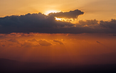 sunset over the river