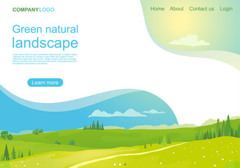 Green natural landscape landing page