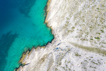 Aerial View of the Sea and Rock 