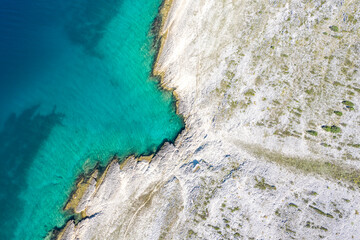Aerial View of the Sea and Rock 