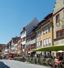 view of the historic old town of Wangen in the Allgau with  ist many landmarks and buildings