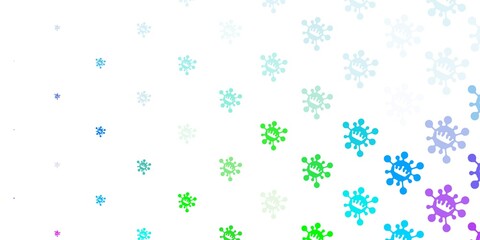 Light multicolor vector pattern with coronavirus elements.