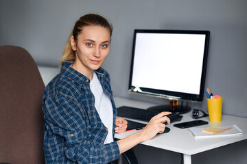 young businesswoman with laptop