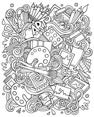 Fototapeta premium Cartoon vector doodles Art and Design illustration.