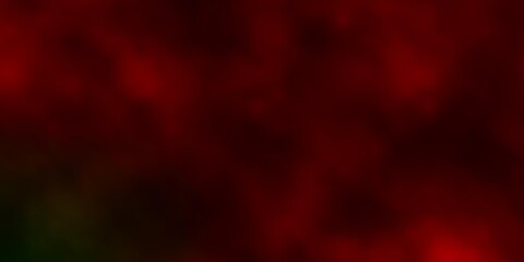 Dark Green, Red vector pattern with clouds. Illustration in abstract style with gradient clouds. Pattern for your commercials.