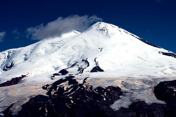 Fototapeta na wymiar A landscape of caucasus mountains glacier, elbrus region nature