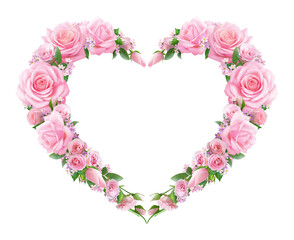 Wedding wreath of pink roses