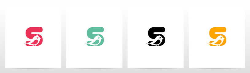 Cute Bird On Letter Logo Design S