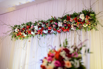 Beautiful flowers decoration in wedding day