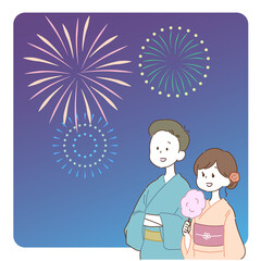 花火　カップル