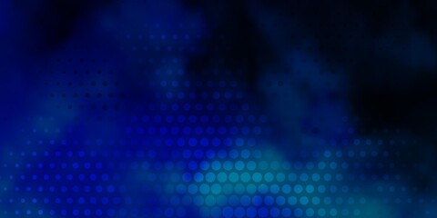 Dark BLUE vector background with bubbles. Modern abstract illustration with colorful circle shapes. Pattern for business ads.