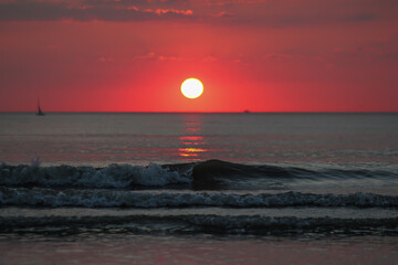 sunset on the sea