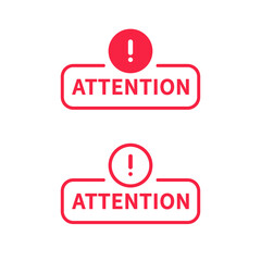Attention Sign Icon vector design. Caution banner with exclamation mark.