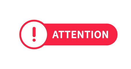 Isolated Attention icon sign banner vector design.