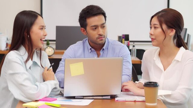 Group of young Startup coworkers working together to get ideas