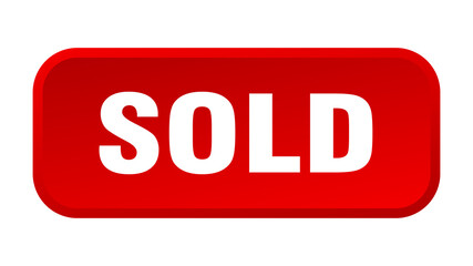 sold button. sold square 3d push button