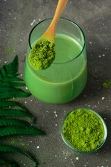 selective focus, Japanese matcha tea